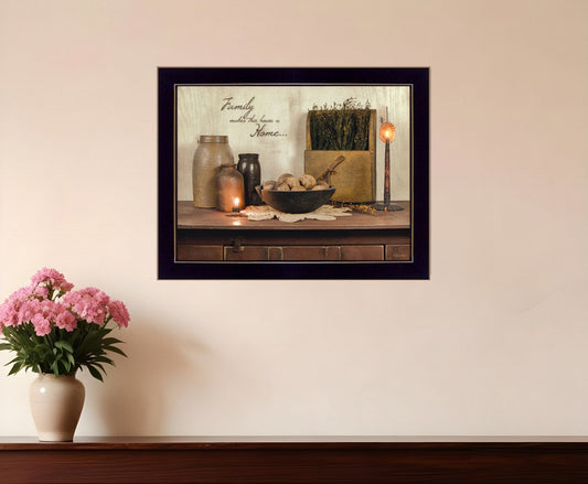 Family Makes a House a Home Black Framed Print Wall Art - Homeroots