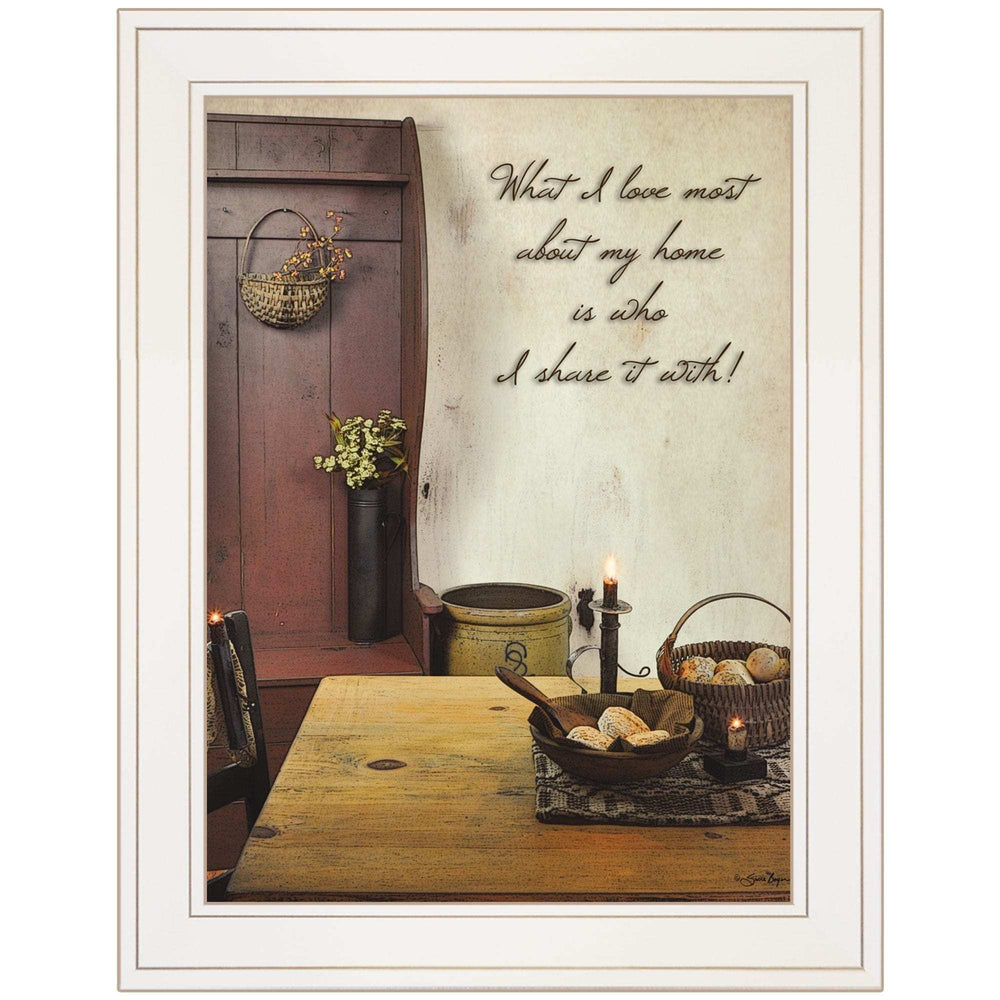 What I love Most 2 White Framed Print Kitchen Wall Art - Homeroots - Flyclothing LLC