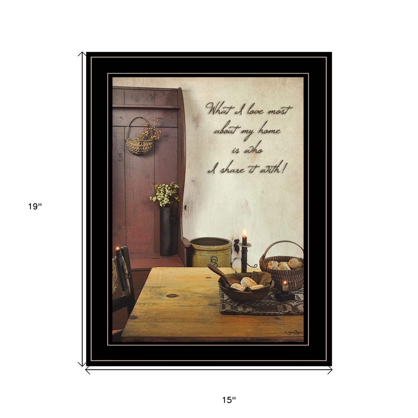 What I love Most 3 Black Framed Print Kitchen Wall Art - Homeroots - Flyclothing LLC