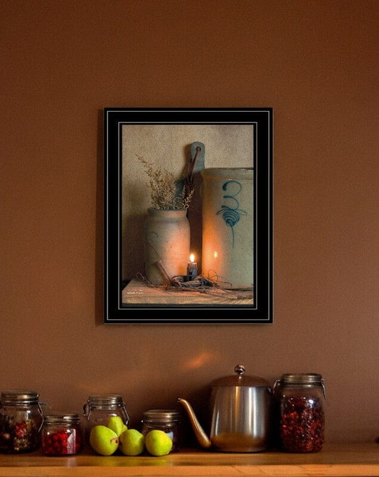 No 3 Bee Sting on a crock 2 Black Framed Print Wall Art - Homeroots
