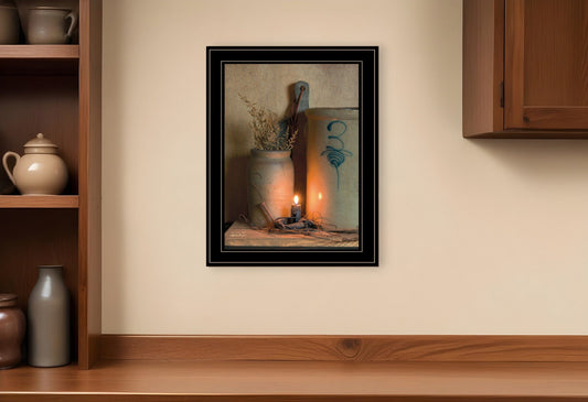 No 3 Bee Sting on a crock 2 Black Framed Print Wall Art - Homeroots