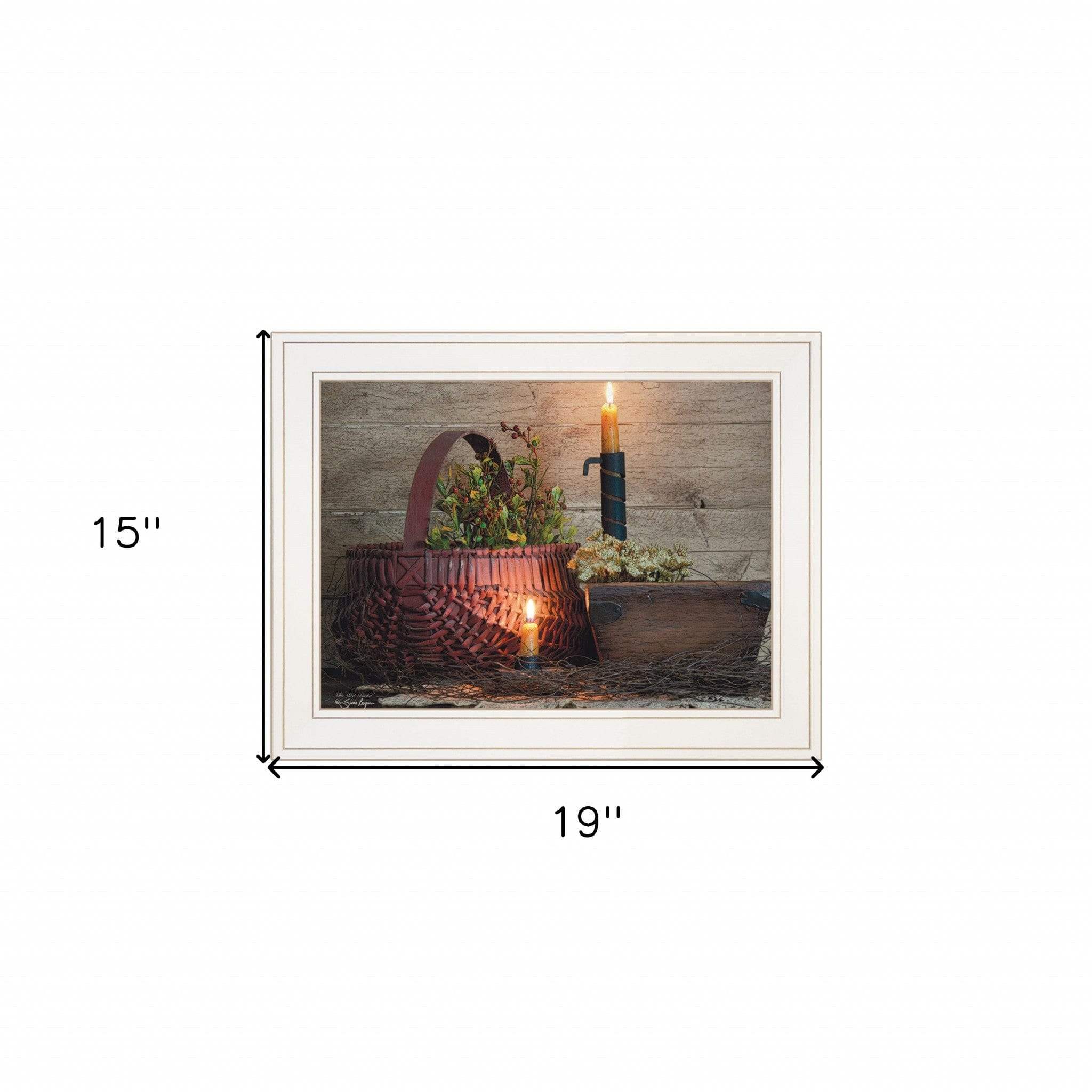 The Red Basket 1 White Framed Print Wall Art - Homeroots - Flyclothing LLC
