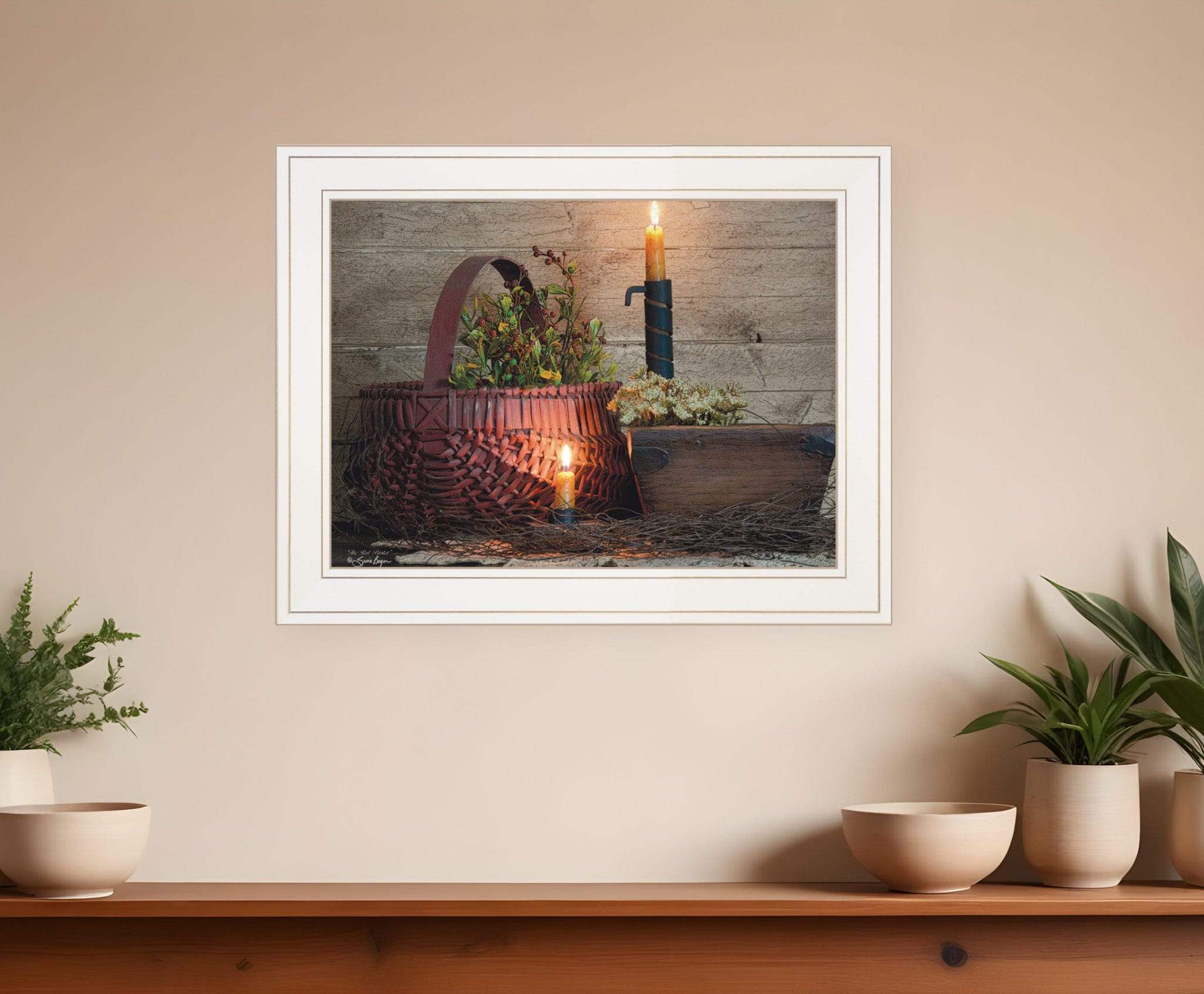The Red Basket 1 White Framed Print Wall Art - Homeroots - Flyclothing LLC