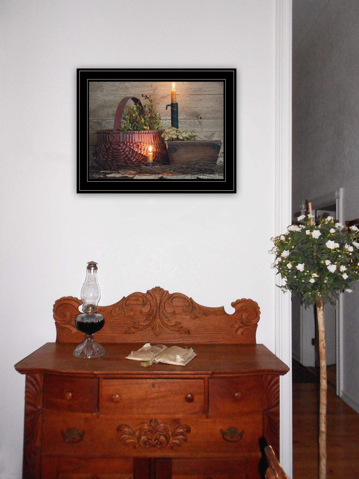 The Red Basket 2 Black Framed Print Wall Art - Homeroots - Flyclothing LLC