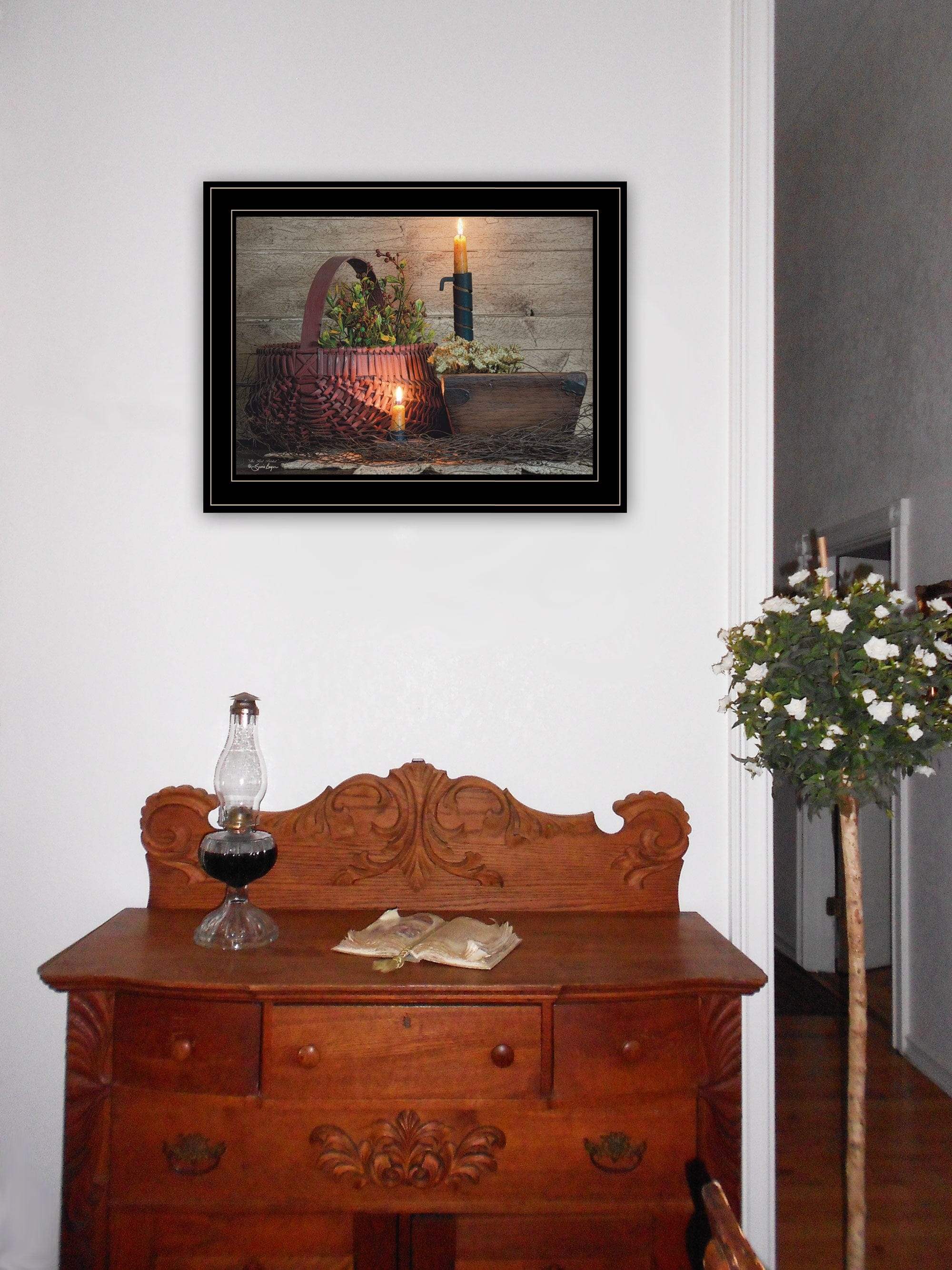 The Red Basket 2 Black Framed Print Wall Art - Homeroots - Flyclothing LLC