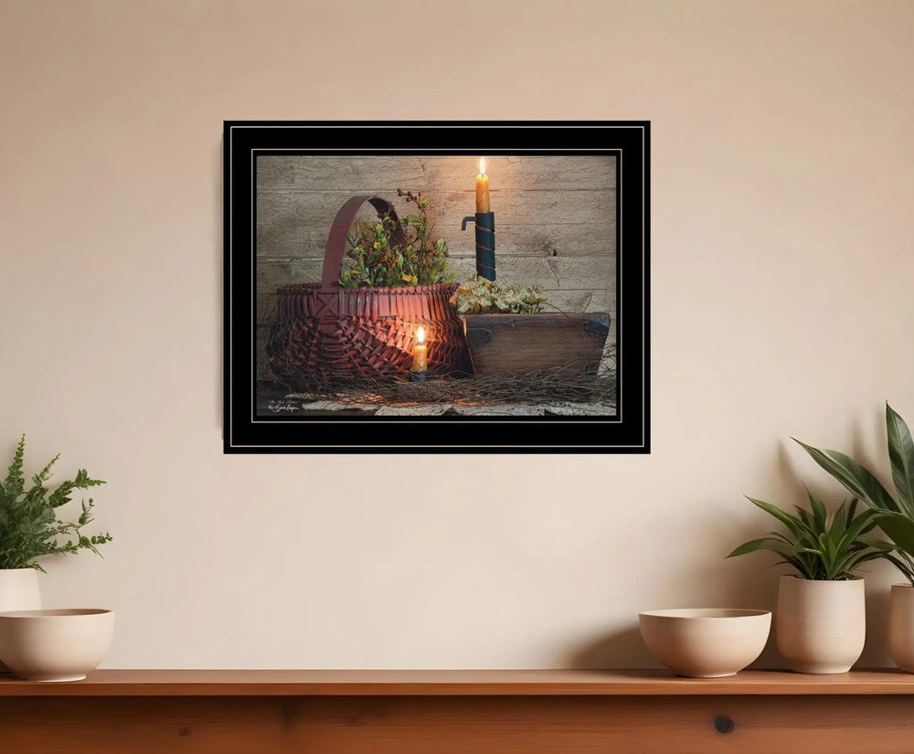 The Red Basket 2 Black Framed Print Wall Art - Homeroots