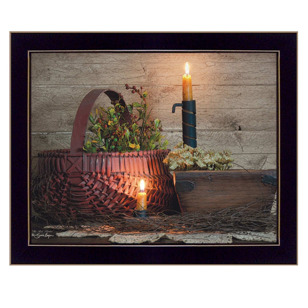 The Red Basket 3 Black Framed Print Wall Art - Homeroots - Flyclothing LLC