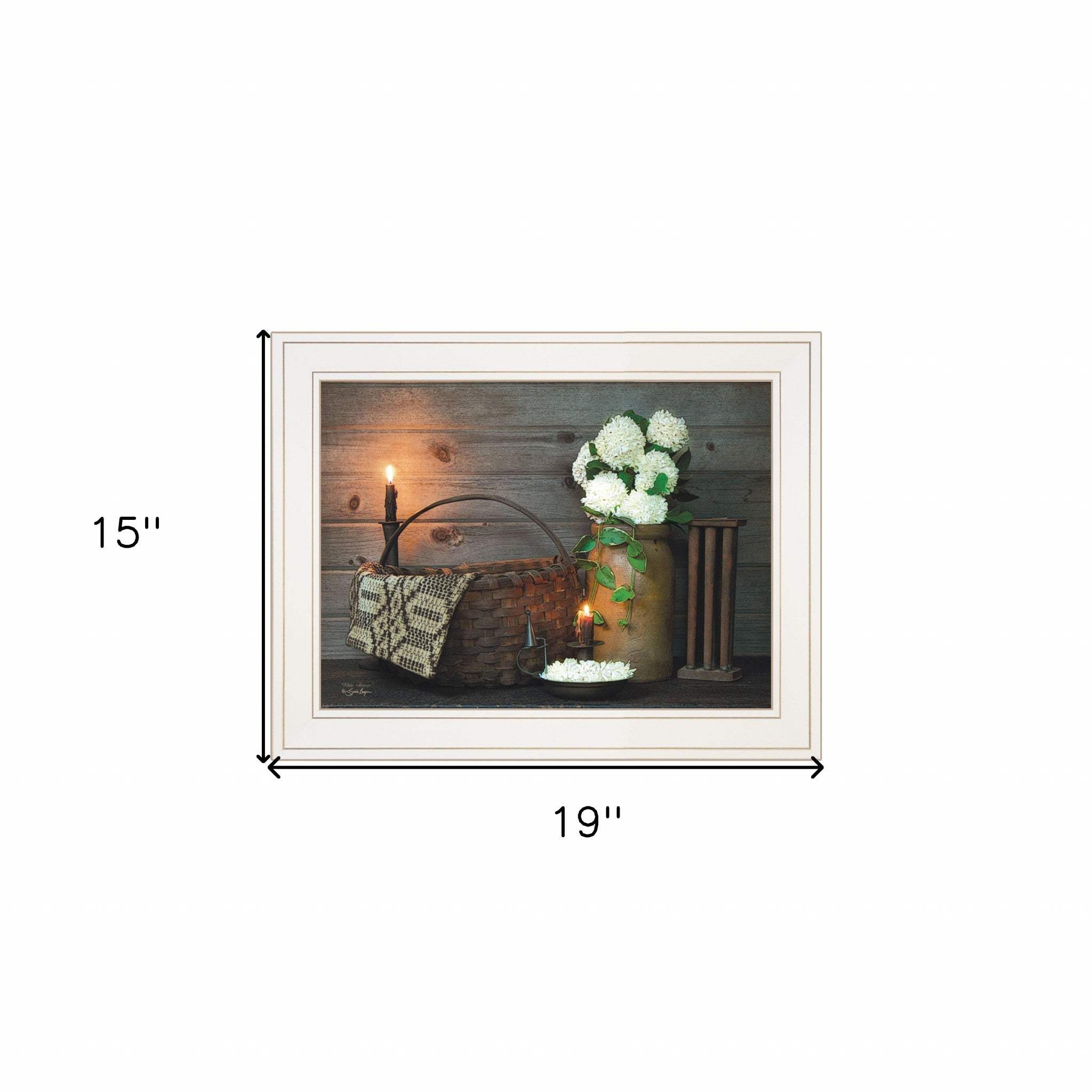 White Flowers 1 White Framed Print Wall Art - Homeroots - Flyclothing LLC