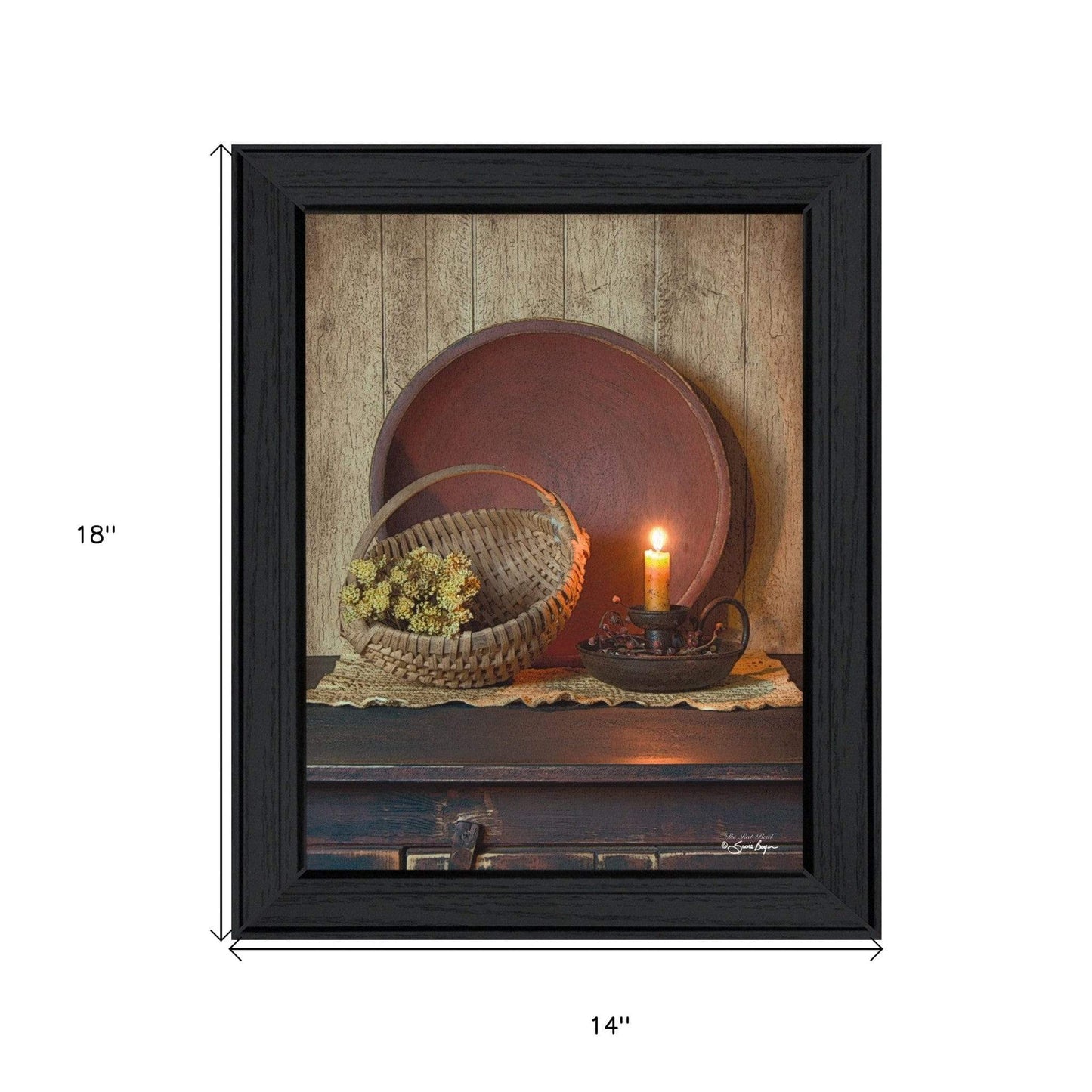 The Red Bowl 1 Black Framed Print Wall Art - Homeroots - Flyclothing LLC