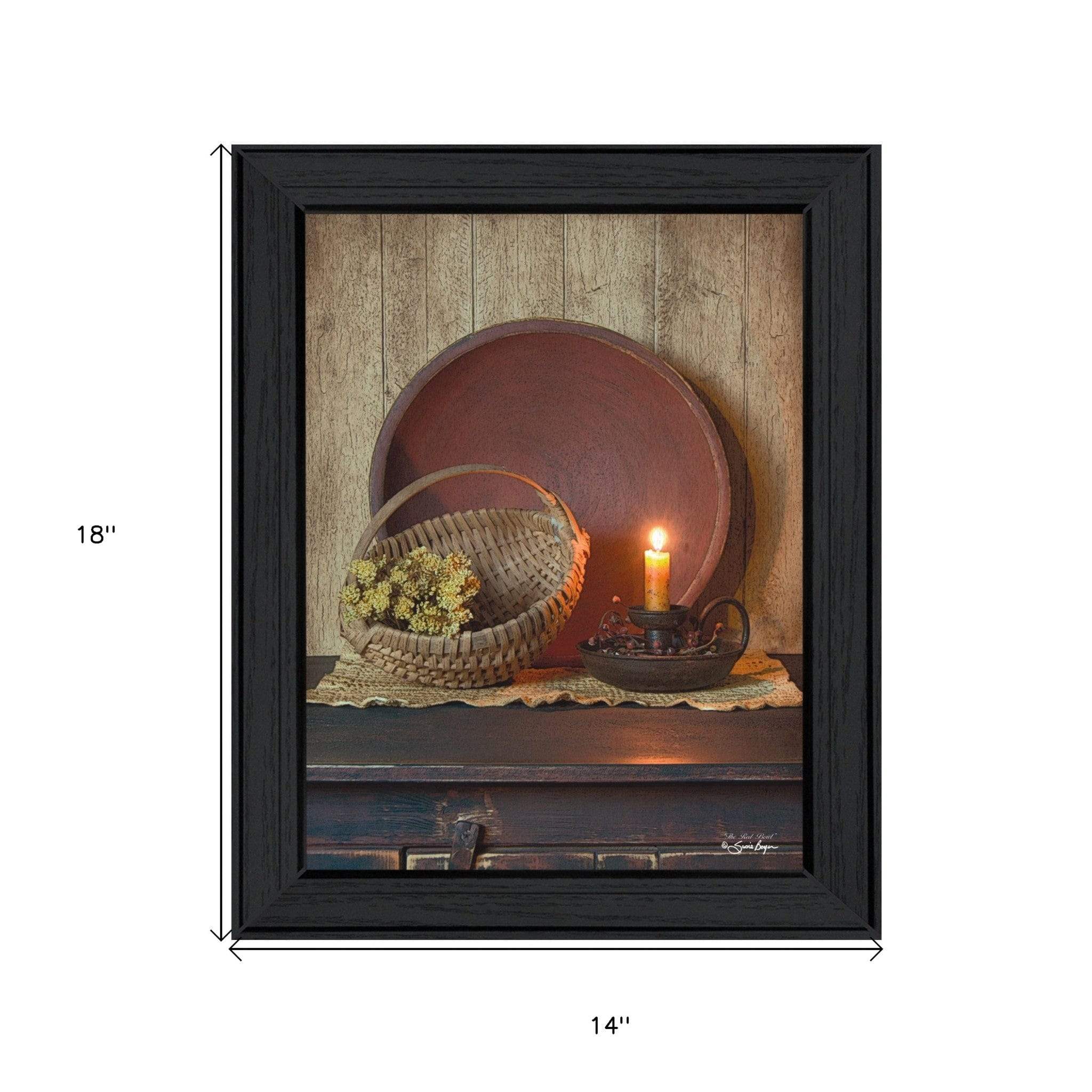 The Red Bowl 1 Black Framed Print Wall Art - Homeroots - Flyclothing LLC