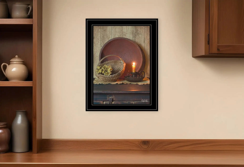 The Red Basket 5 Black Framed Print Wall Art - Homeroots