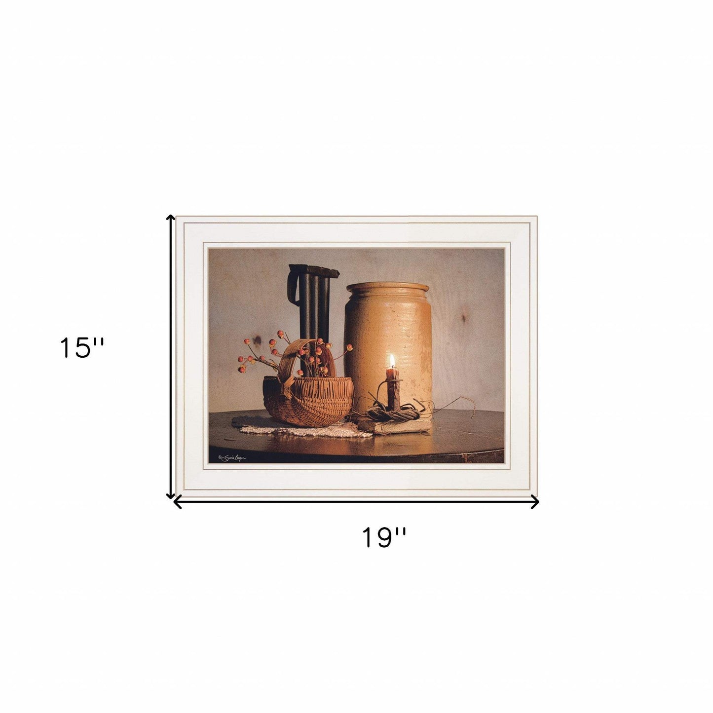 Bittersweet Basket 1 White Framed Print Wall Art - Homeroots - Flyclothing LLC
