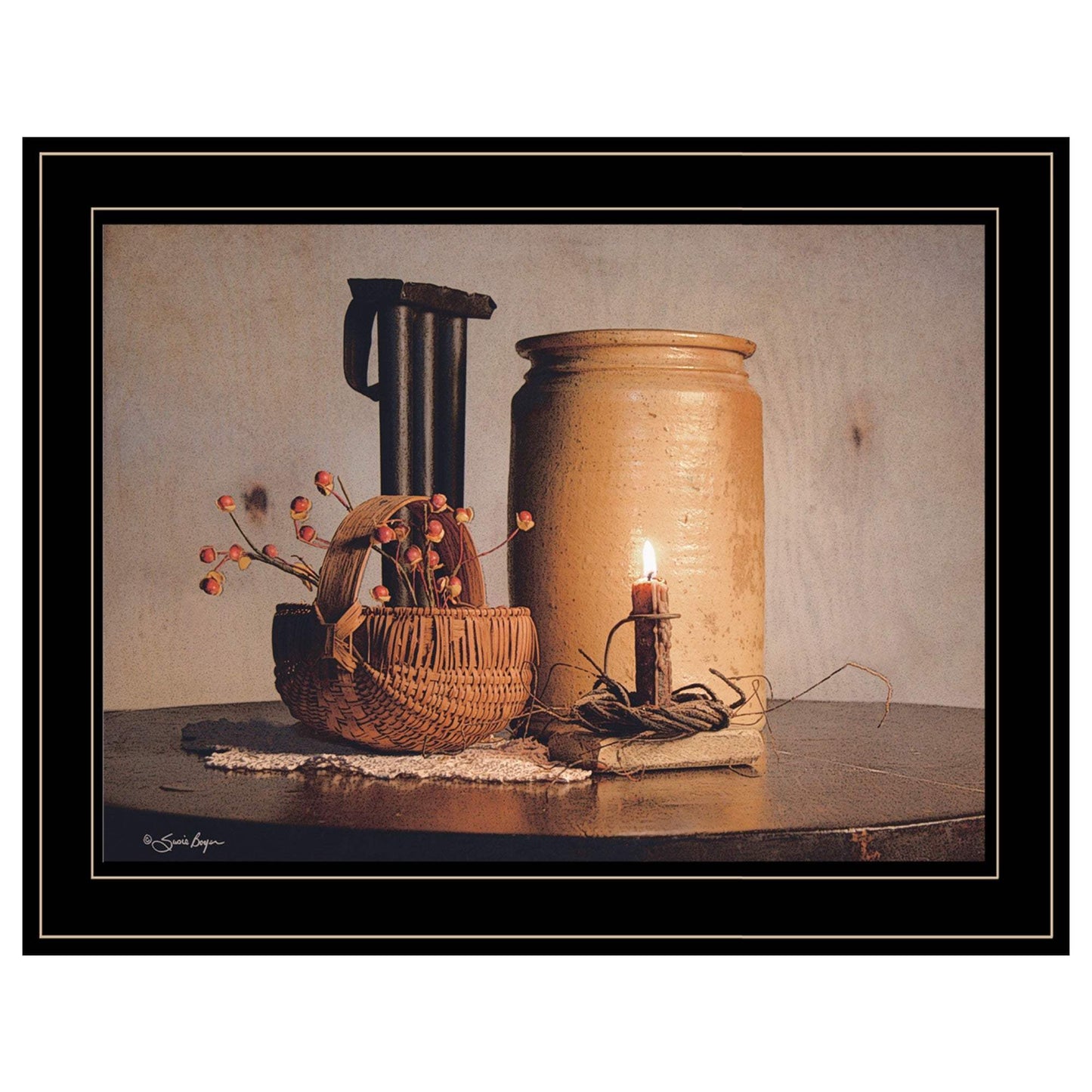 Bittersweet Basket 2 Black Framed Print Wall Art - Homeroots - Flyclothing LLC