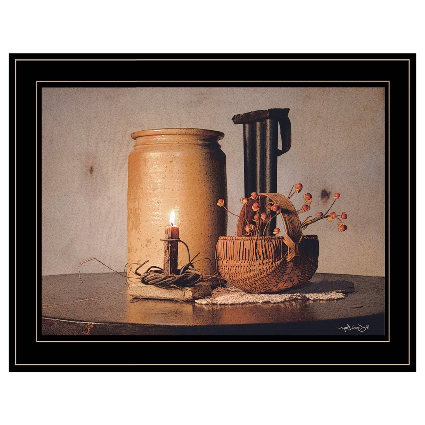 Bittersweet Basket 2 Black Framed Print Wall Art - Homeroots - Flyclothing LLC