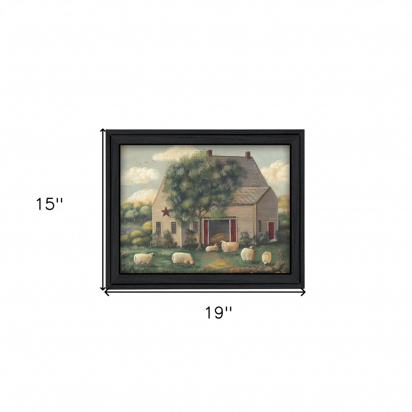 Wooly Sheep Black Framed Print Wall Art - Homeroots - Flyclothing LLC