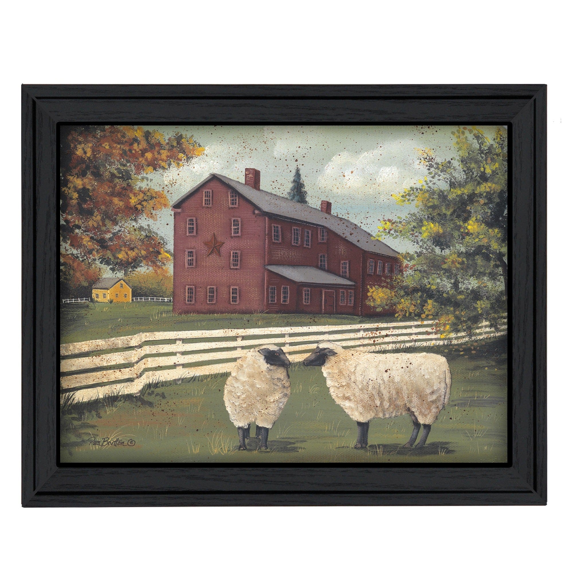 Hancock Sheep 1 Black Framed Print Wall Art - Homeroots