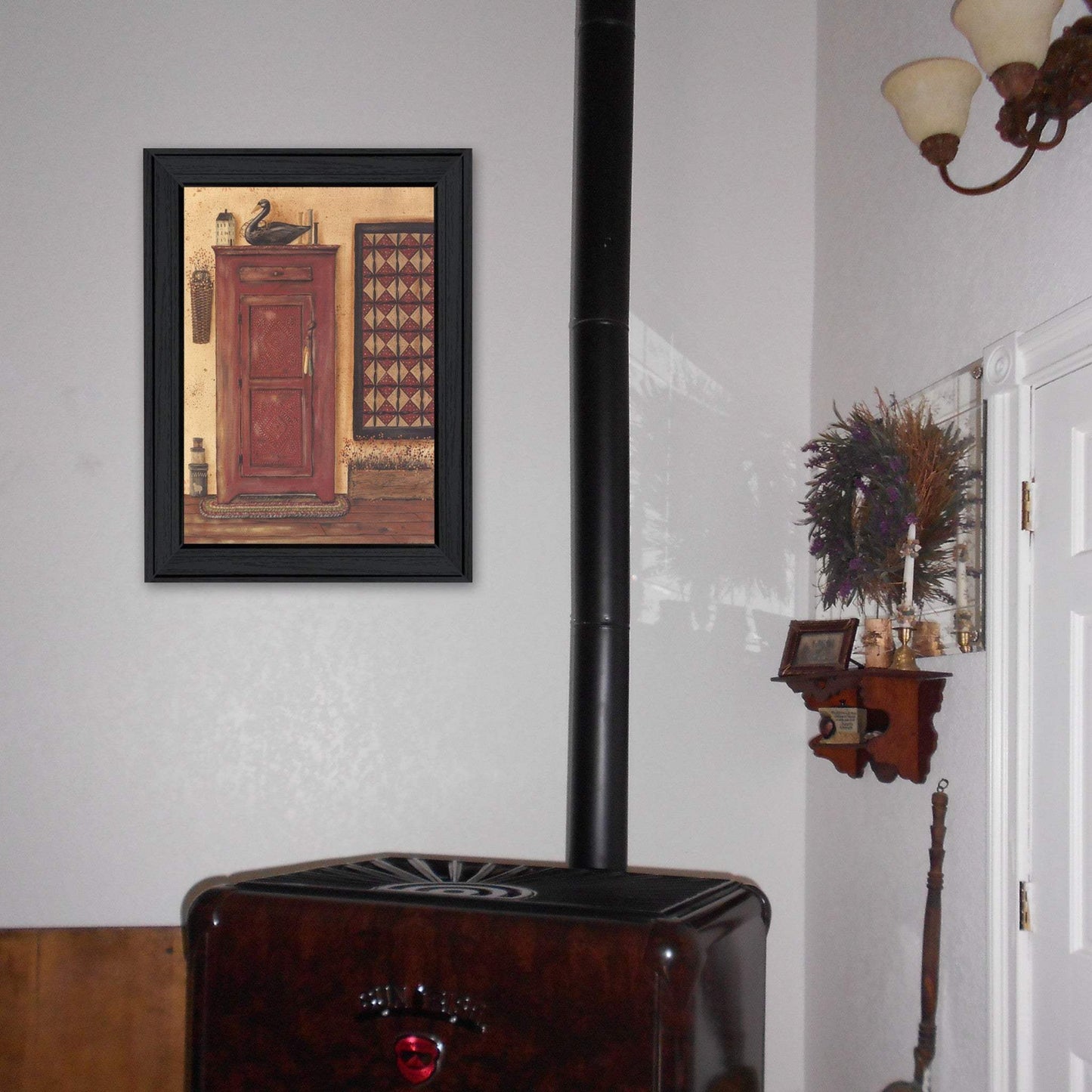 Old Red Pie Safe Black Framed Print Wall Art - Homeroots - Flyclothing LLC