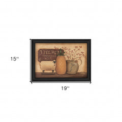Country Necessities Black Framed Print Bathroom Wall Art - Homeroots