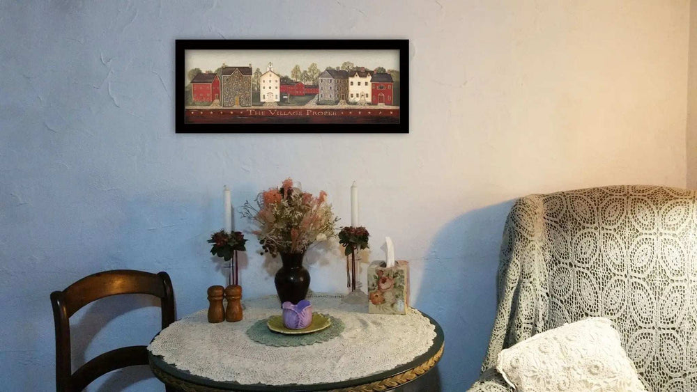 The Village Proper Black Framed Print Wall Art - Homeroots - Flyclothing LLC