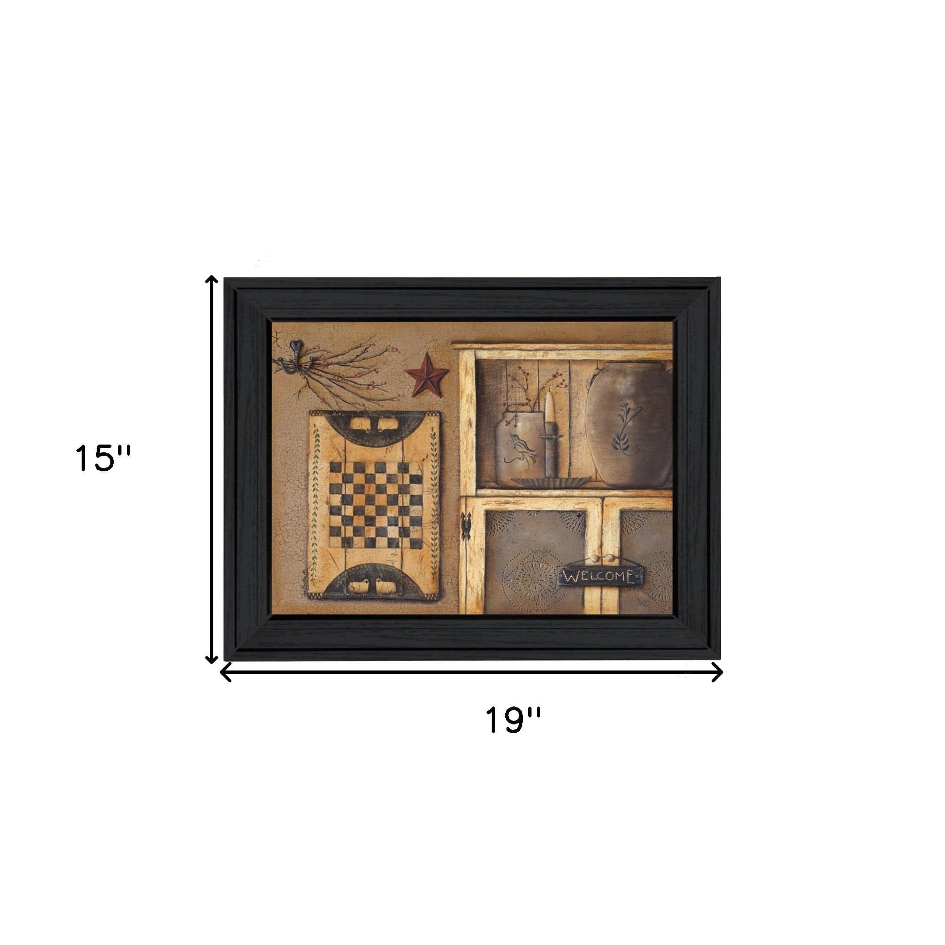 Country Treasures Black Framed Print Wall Art - Homeroots