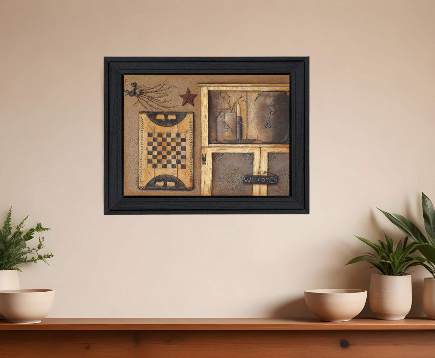 Country Treasures Black Framed Print Wall Art - Homeroots - Flyclothing LLC