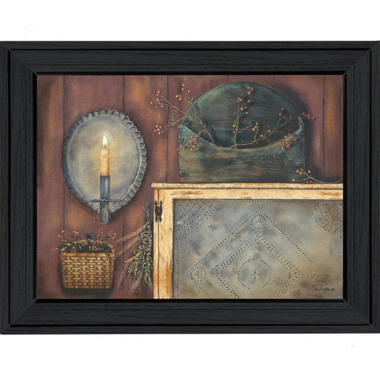 Tin Sconce Black Framed Print Wall Art - Homeroots