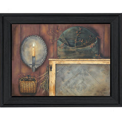 Tin Sconce Black Framed Print Wall Art - Homeroots