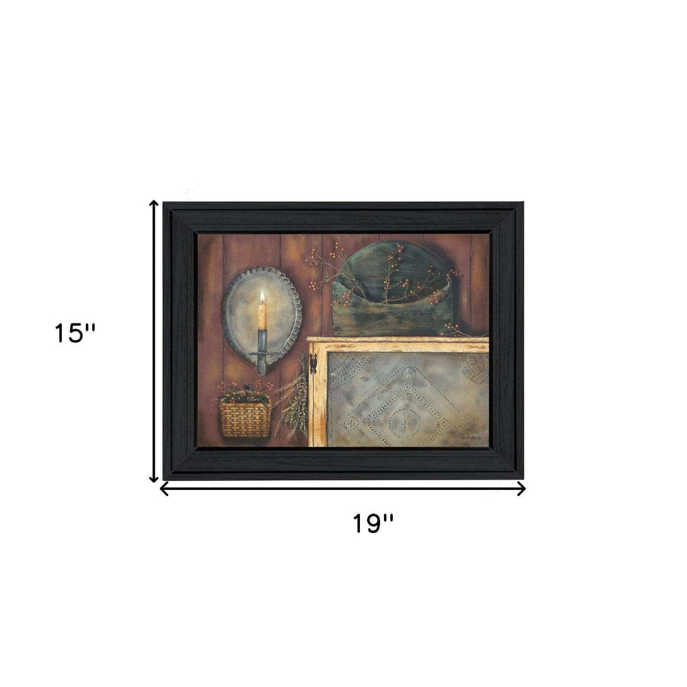 Tin Sconce Black Framed Print Wall Art - Homeroots - Flyclothing LLC