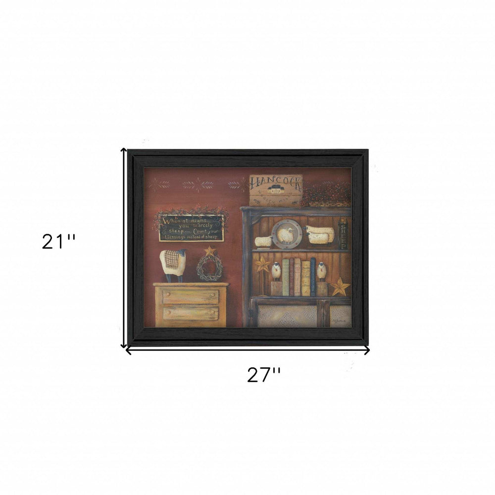 Count Your Blessings 3 Black Framed Print Wall Art - Homeroots - Flyclothing LLC