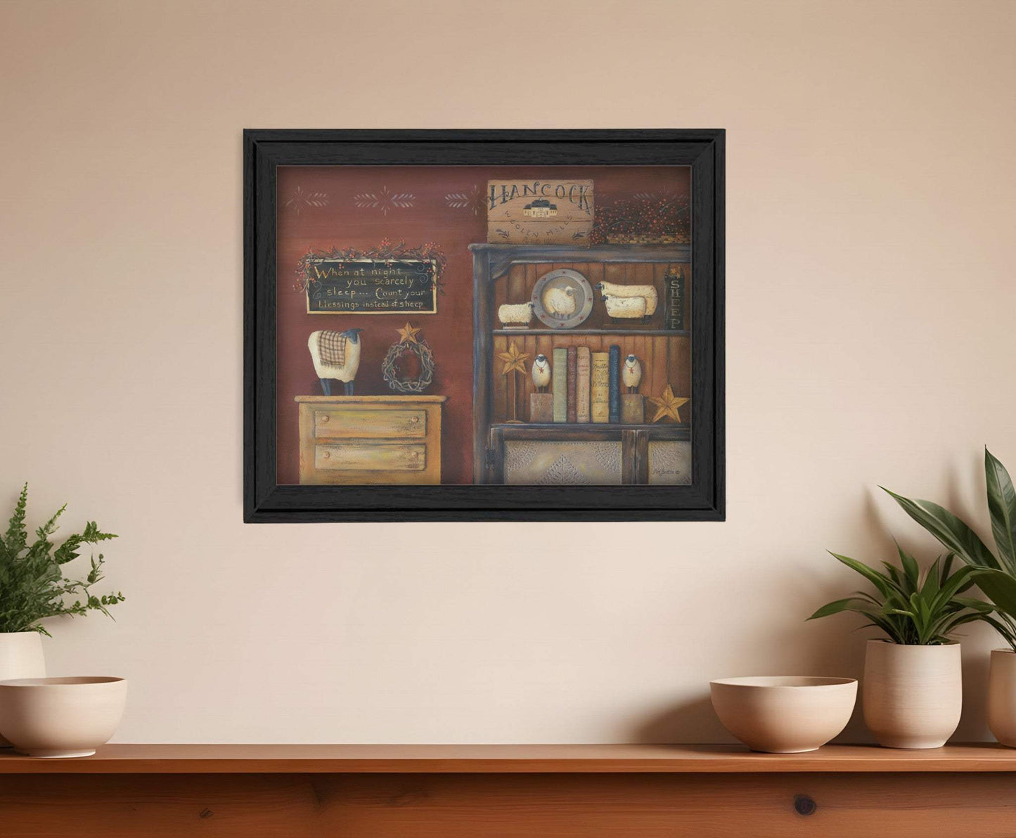 Count Your Blessings 3 Black Framed Print Wall Art - Homeroots - Flyclothing LLC
