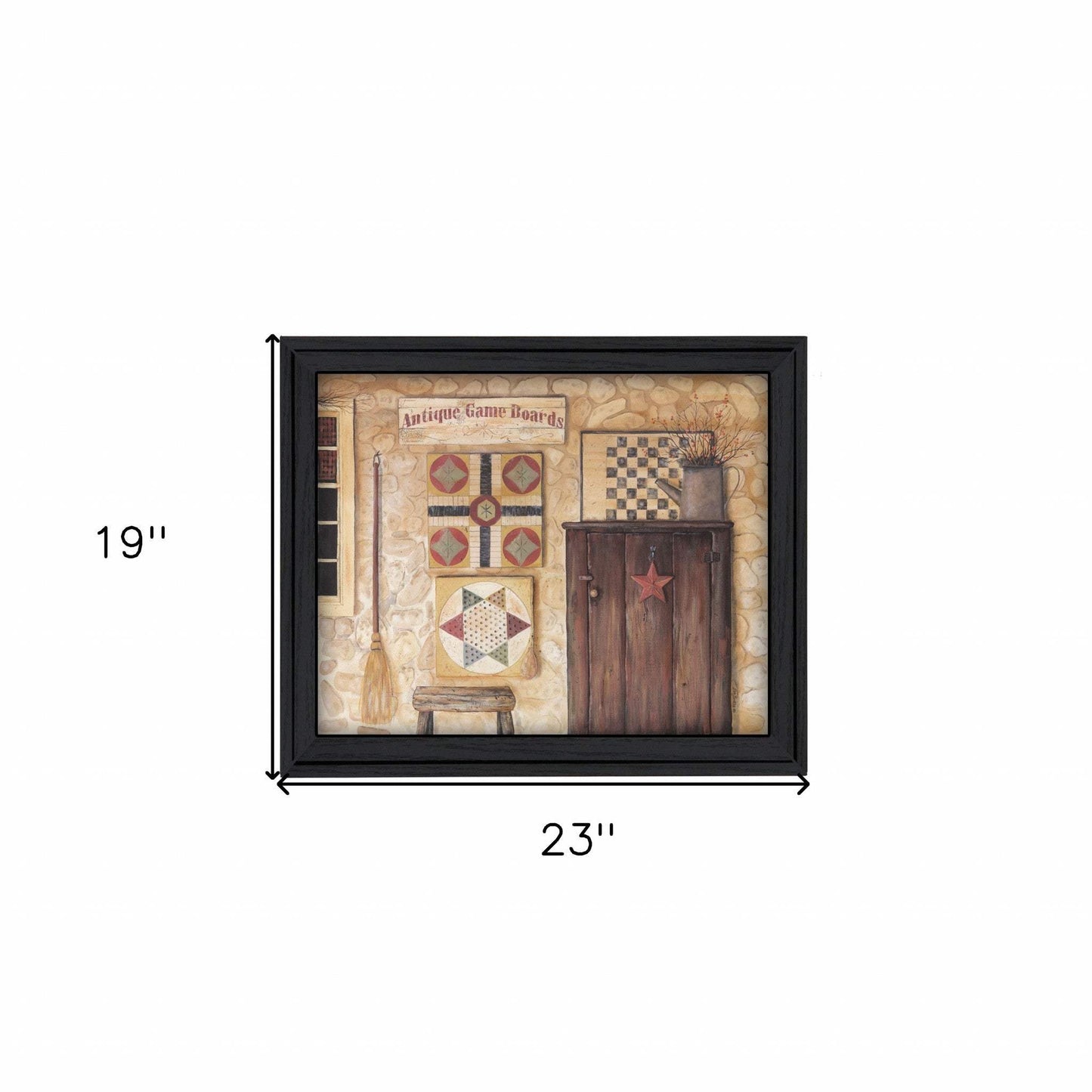 Antique Game Boards Black Framed Print Wall Art - Homeroots - Flyclothing LLC