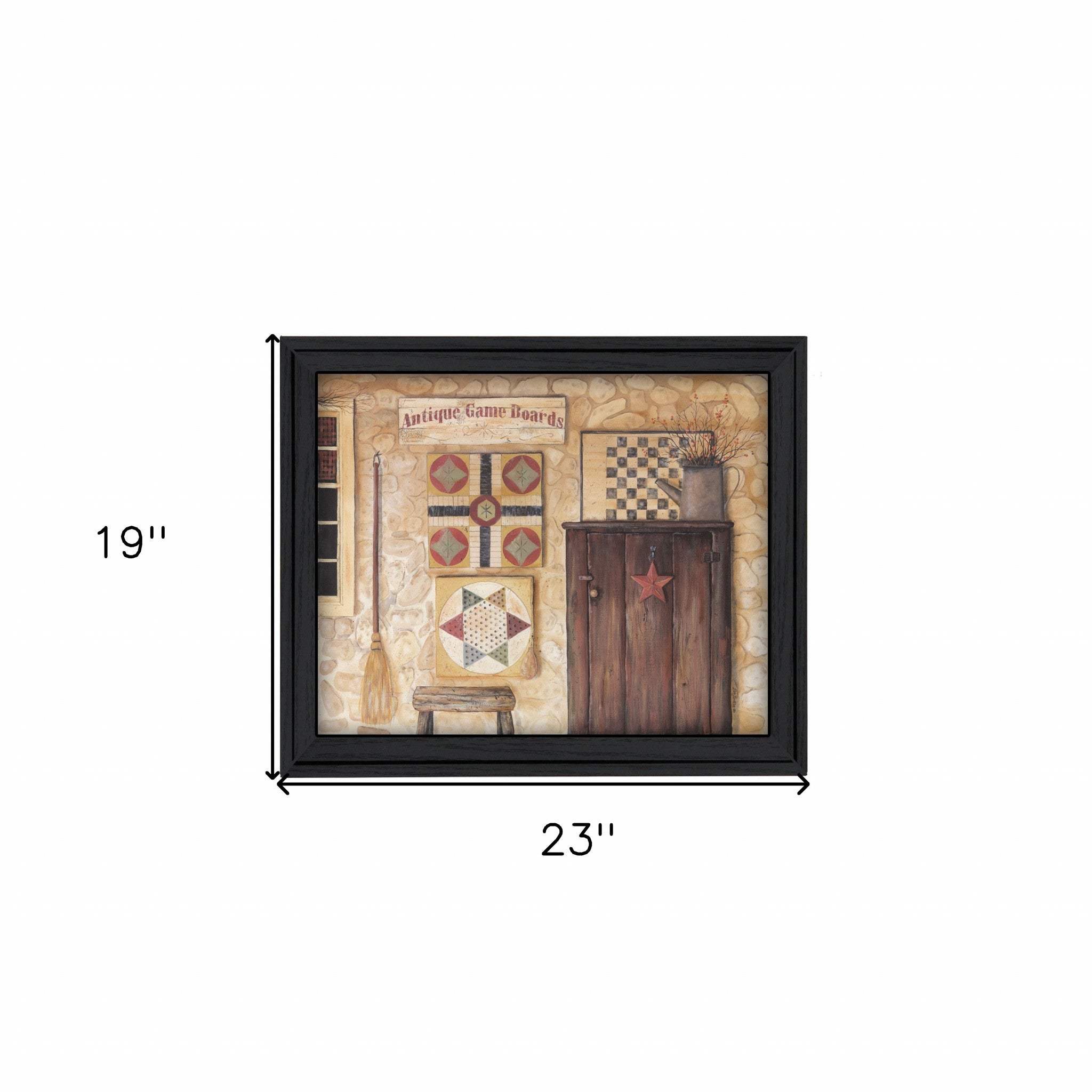 Antique Game Boards Black Framed Print Wall Art - Homeroots - Flyclothing LLC