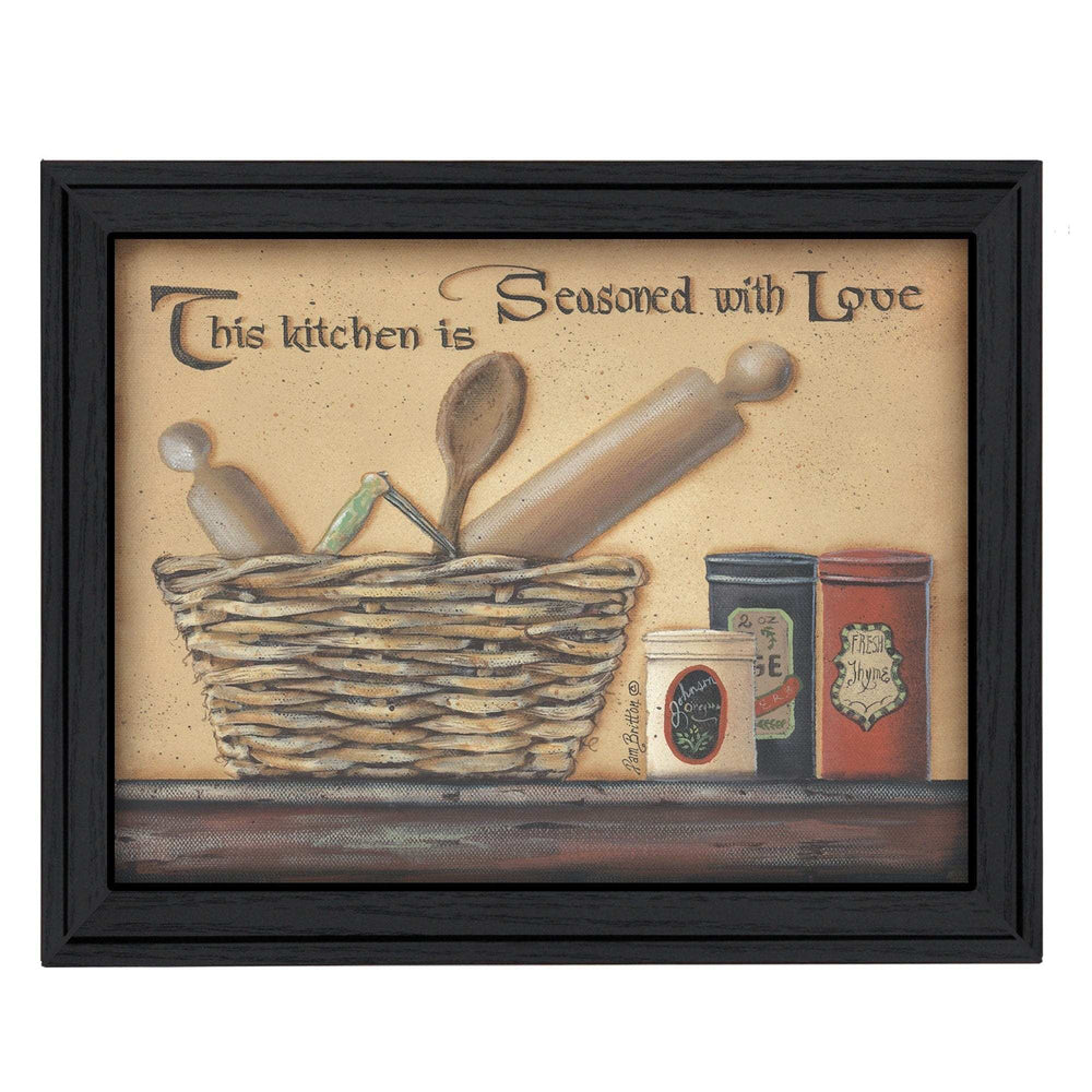 Seasoned with Love Black Framed Print Kitchen Wall Art - Homeroots - Flyclothing LLC