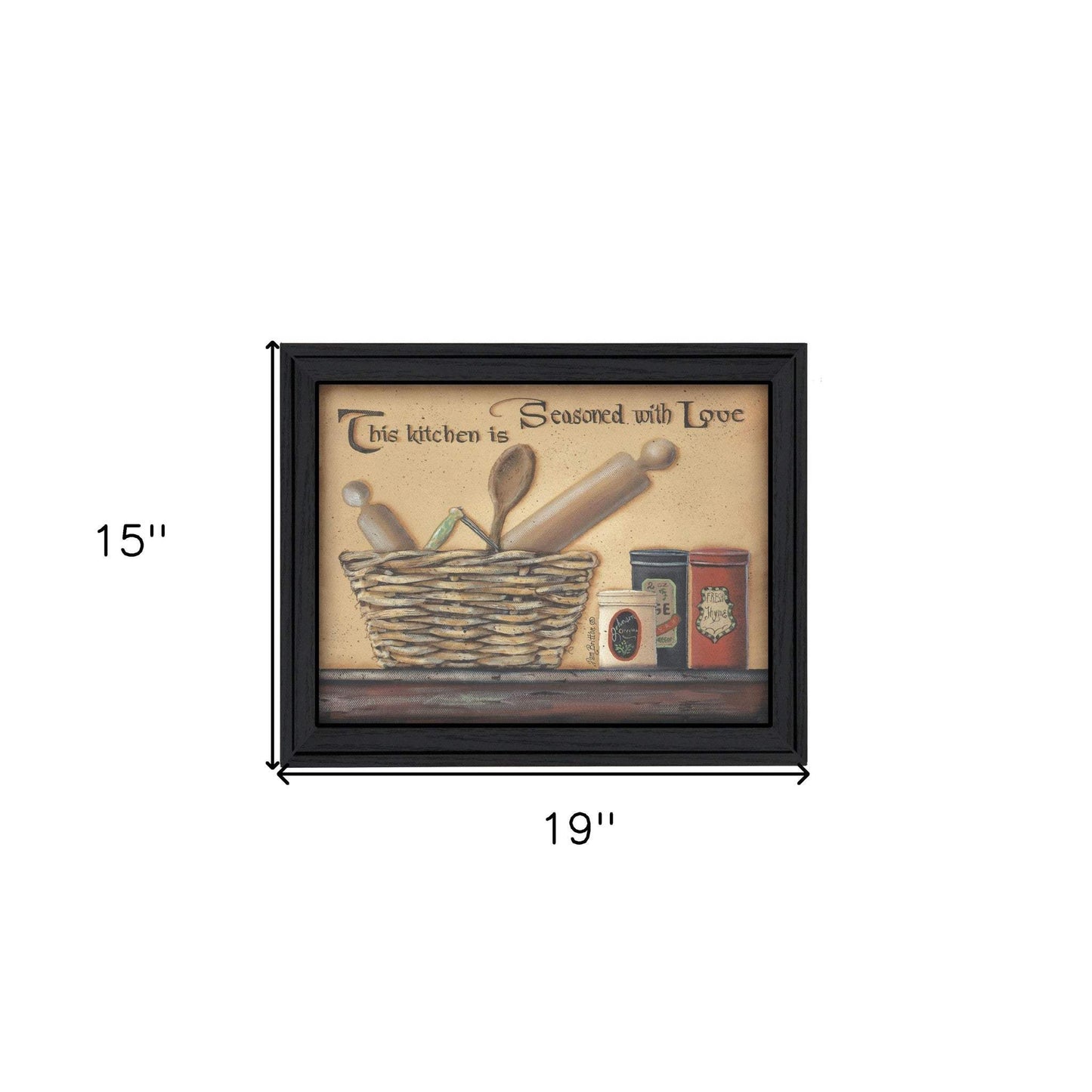 Seasoned with Love Black Framed Print Kitchen Wall Art - Homeroots - Flyclothing LLC