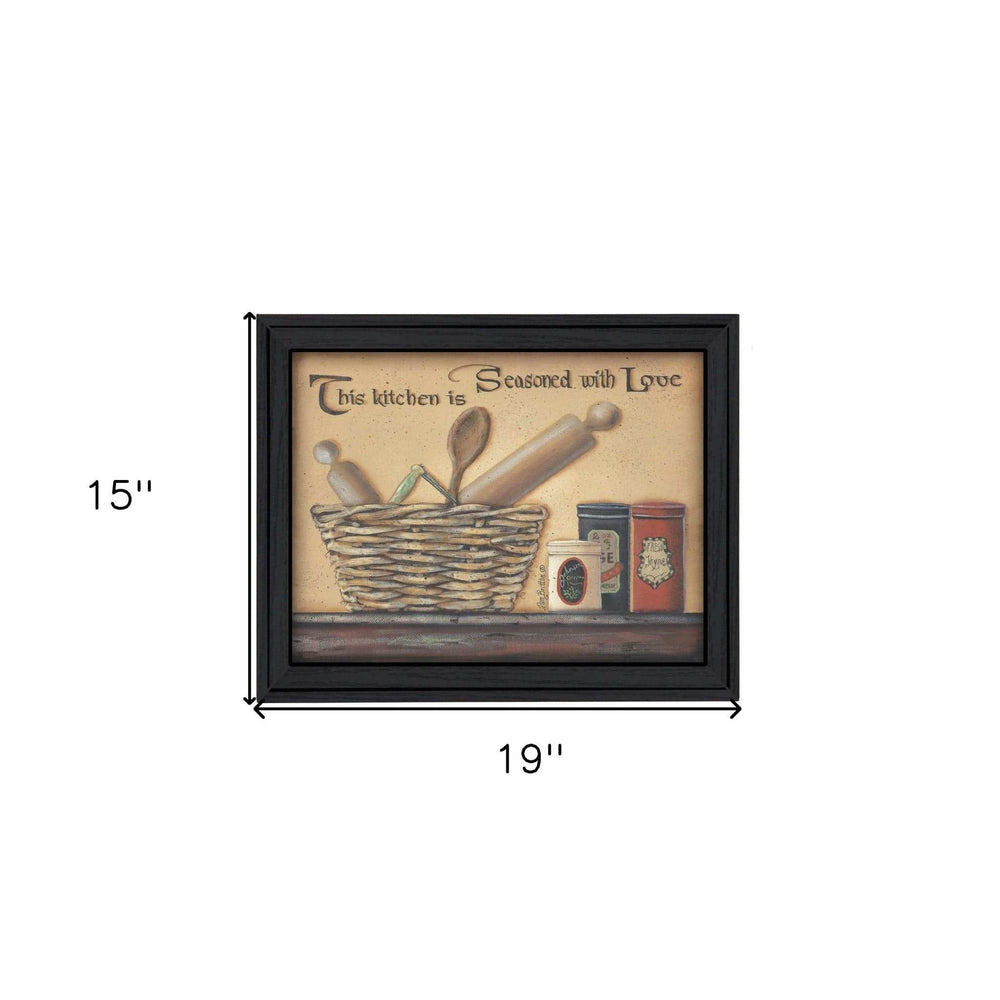 Seasoned with Love Black Framed Print Kitchen Wall Art - Homeroots - Flyclothing LLC