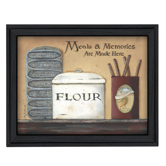 Meals and Memories Black Framed Print Wall Art - Homeroots