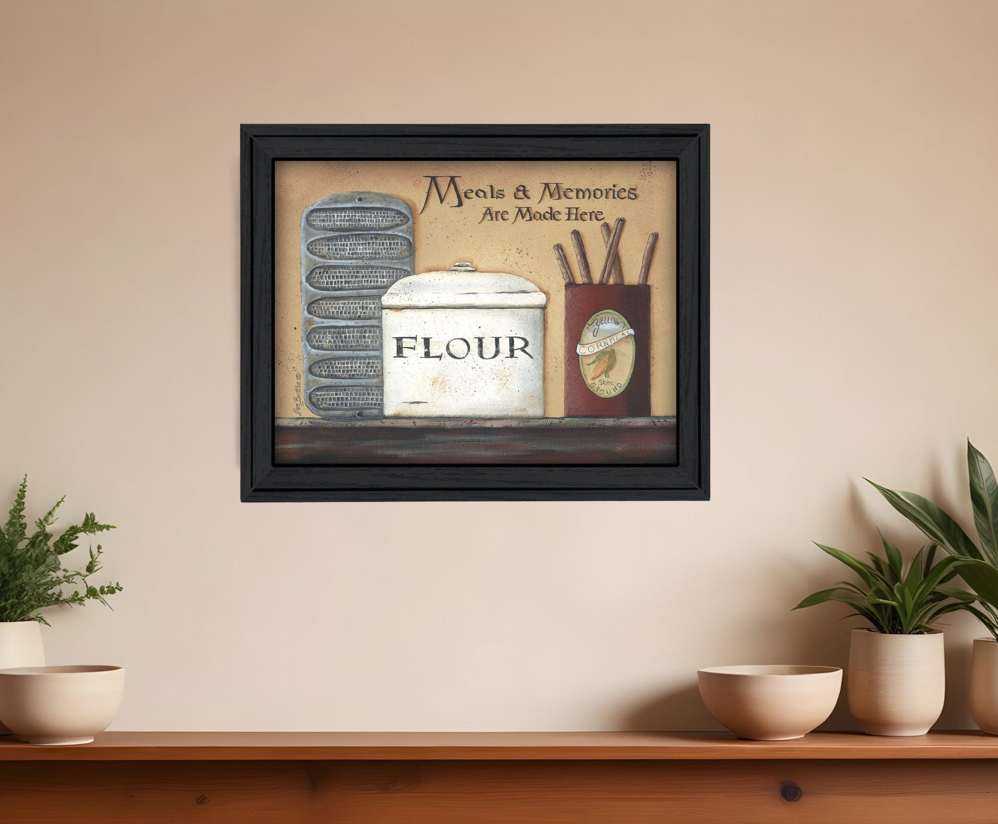 Meals and Memories Black Framed Print Wall Art - Homeroots