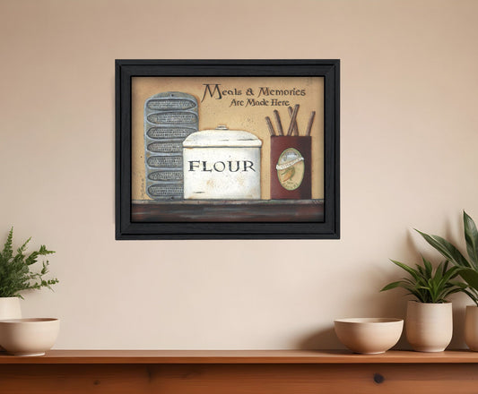 Meals and Memories Black Framed Print Wall Art - Homeroots