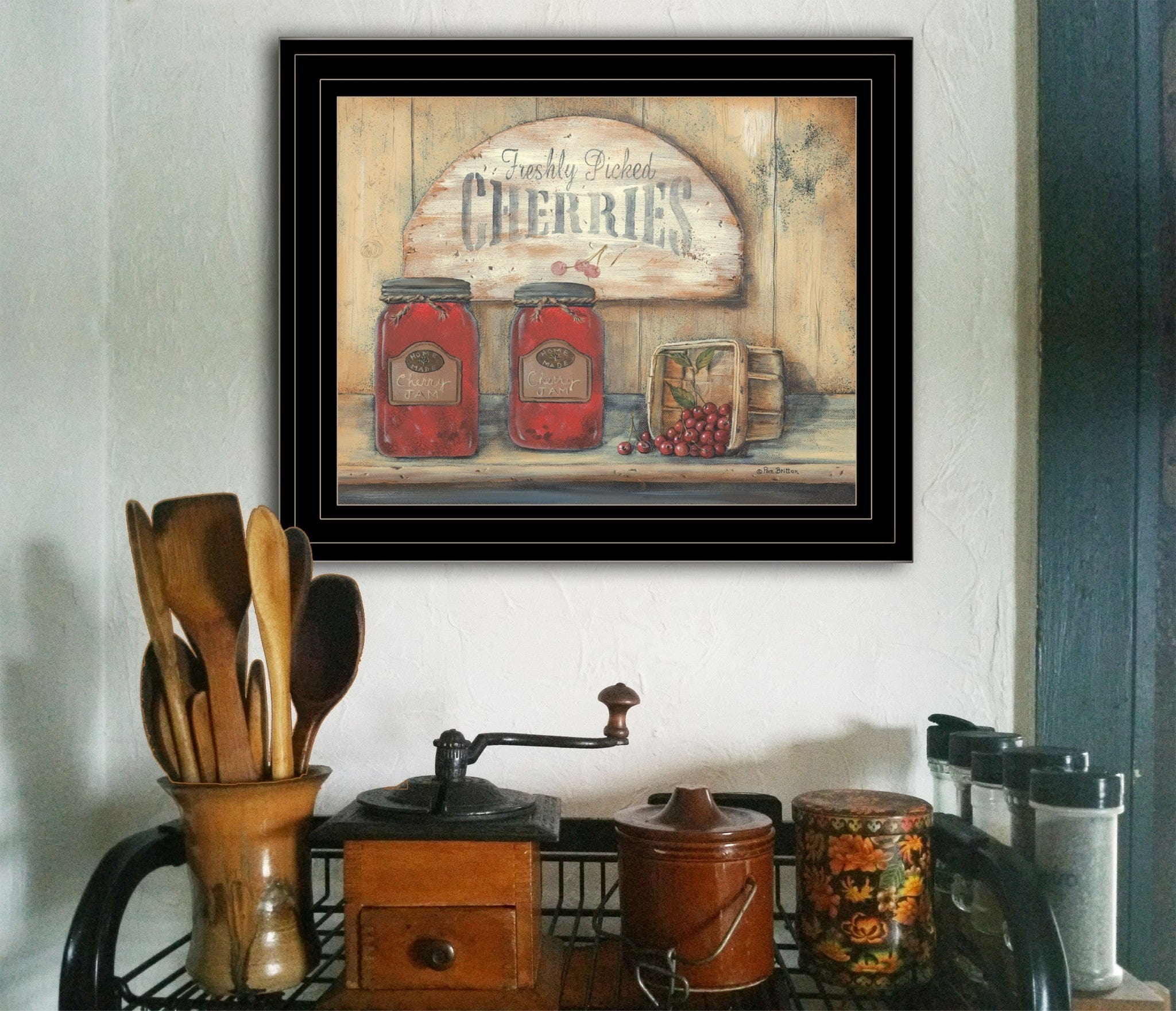 CHERRY JAM 2 Black Framed Print Wall Art - Homeroots