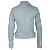 Sofia RF Leather Jacket, Winter Sky