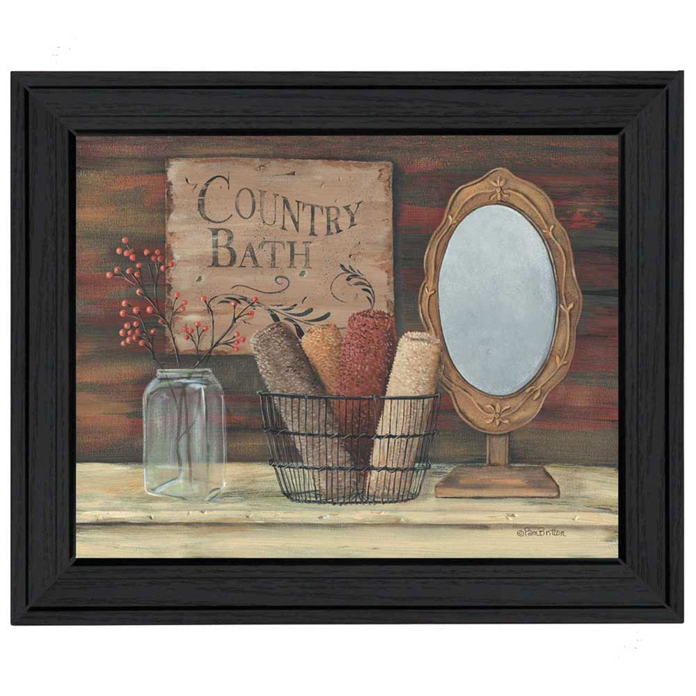 Country Bath 3 Black Framed Print Bathroom Wall Art - Homeroots - Flyclothing LLC