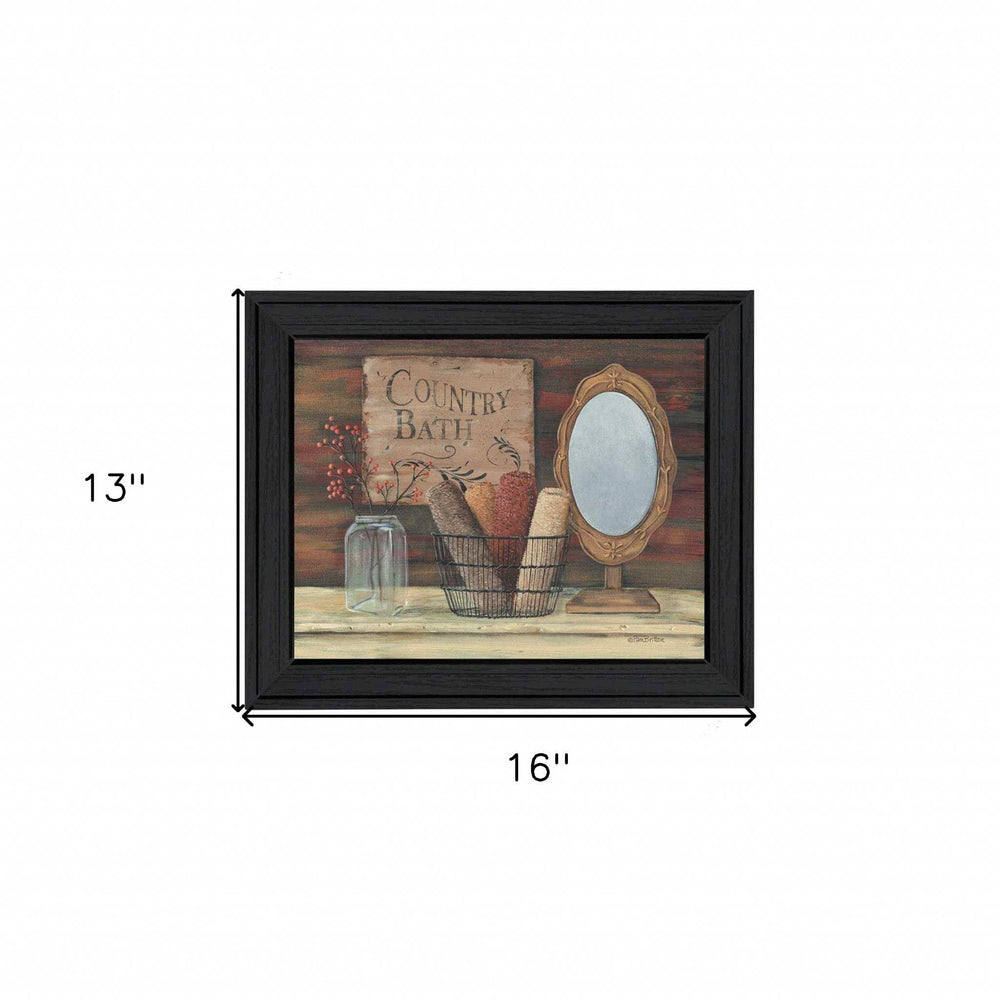 Country Bath 3 Black Framed Print Bathroom Wall Art - Homeroots - Flyclothing LLC