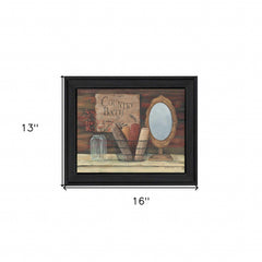 Country Bath 3 Black Framed Print Bathroom Wall Art - Homeroots