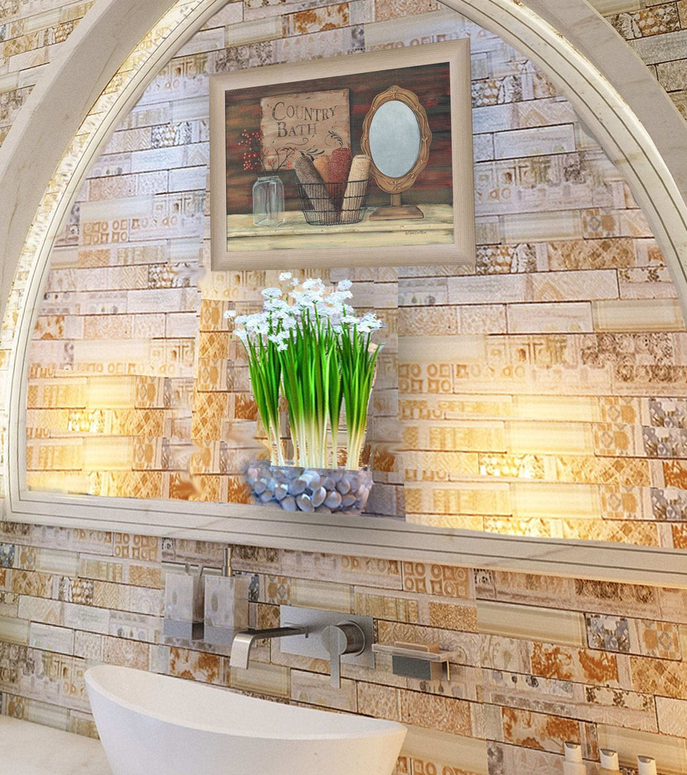 Country Bath 4 Brown Framed Print Bathroom Wall Art - Homeroots - Flyclothing LLC