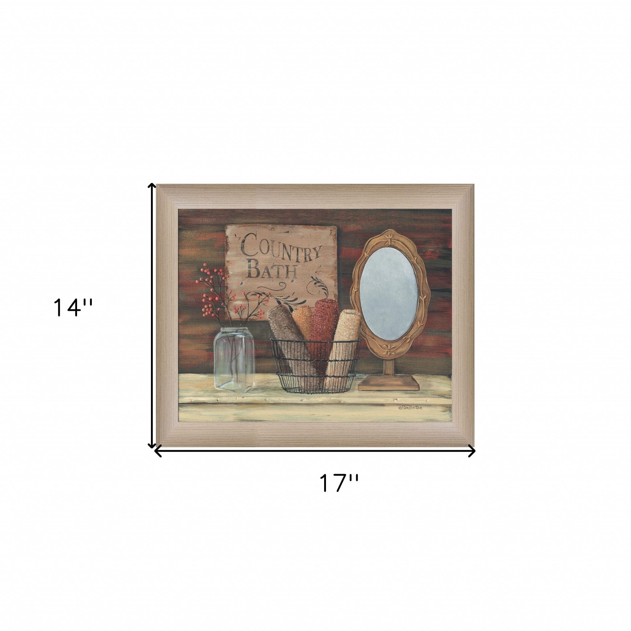 Country Bath 4 Brown Framed Print Bathroom Wall Art - Homeroots