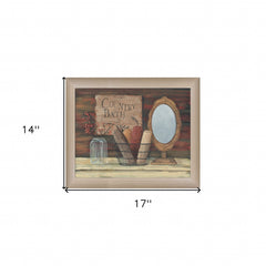 Country Bath 4 Brown Framed Print Bathroom Wall Art - Homeroots