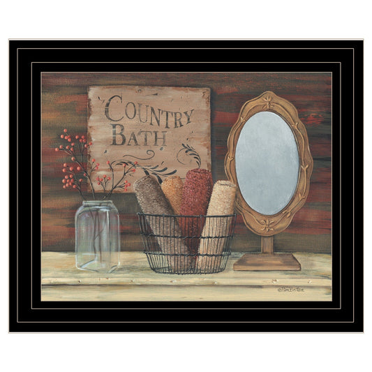 Country Bath 5 Black Framed Print Bathroom Wall Art - Homeroots