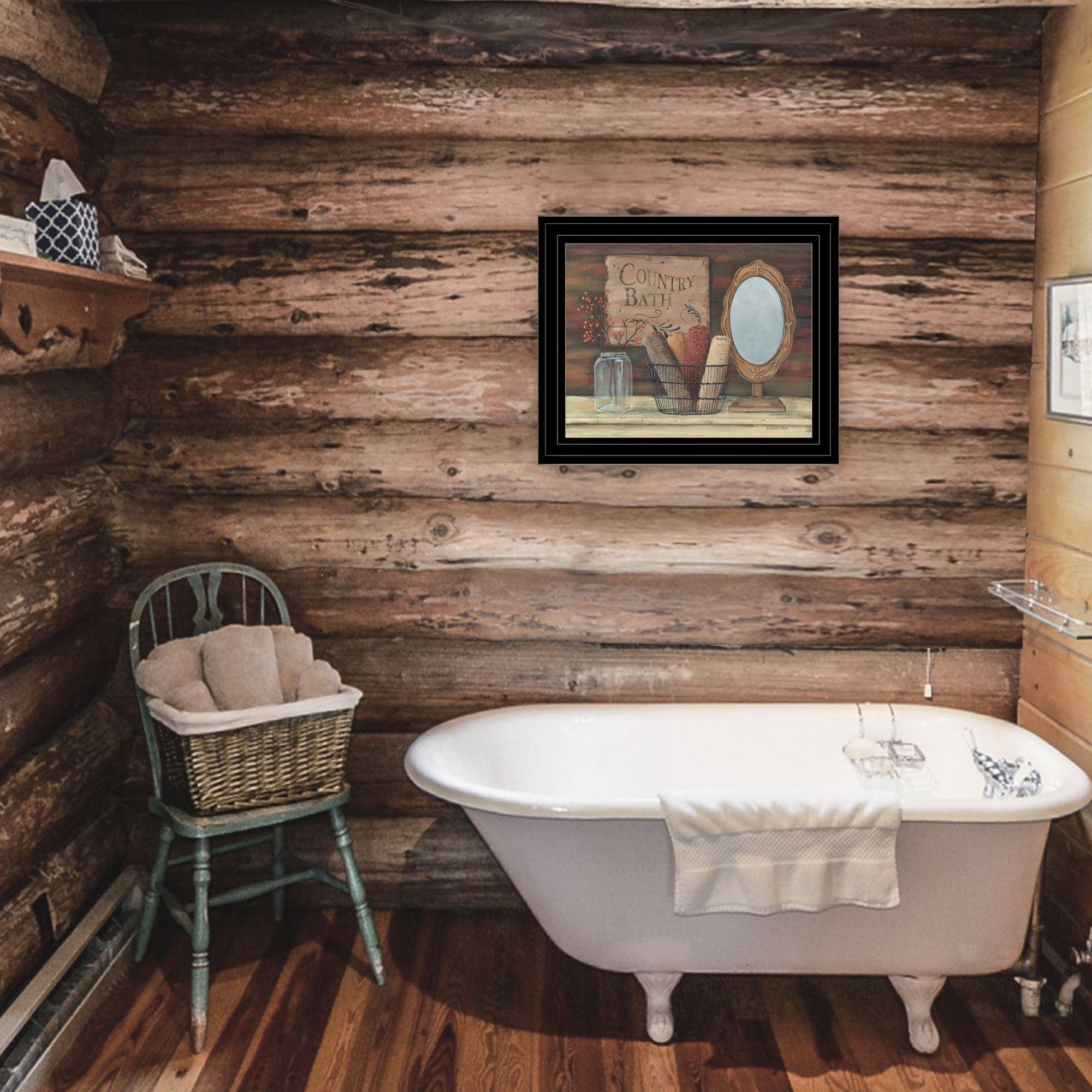 Country Bath 5 Black Framed Print Bathroom Wall Art - Homeroots