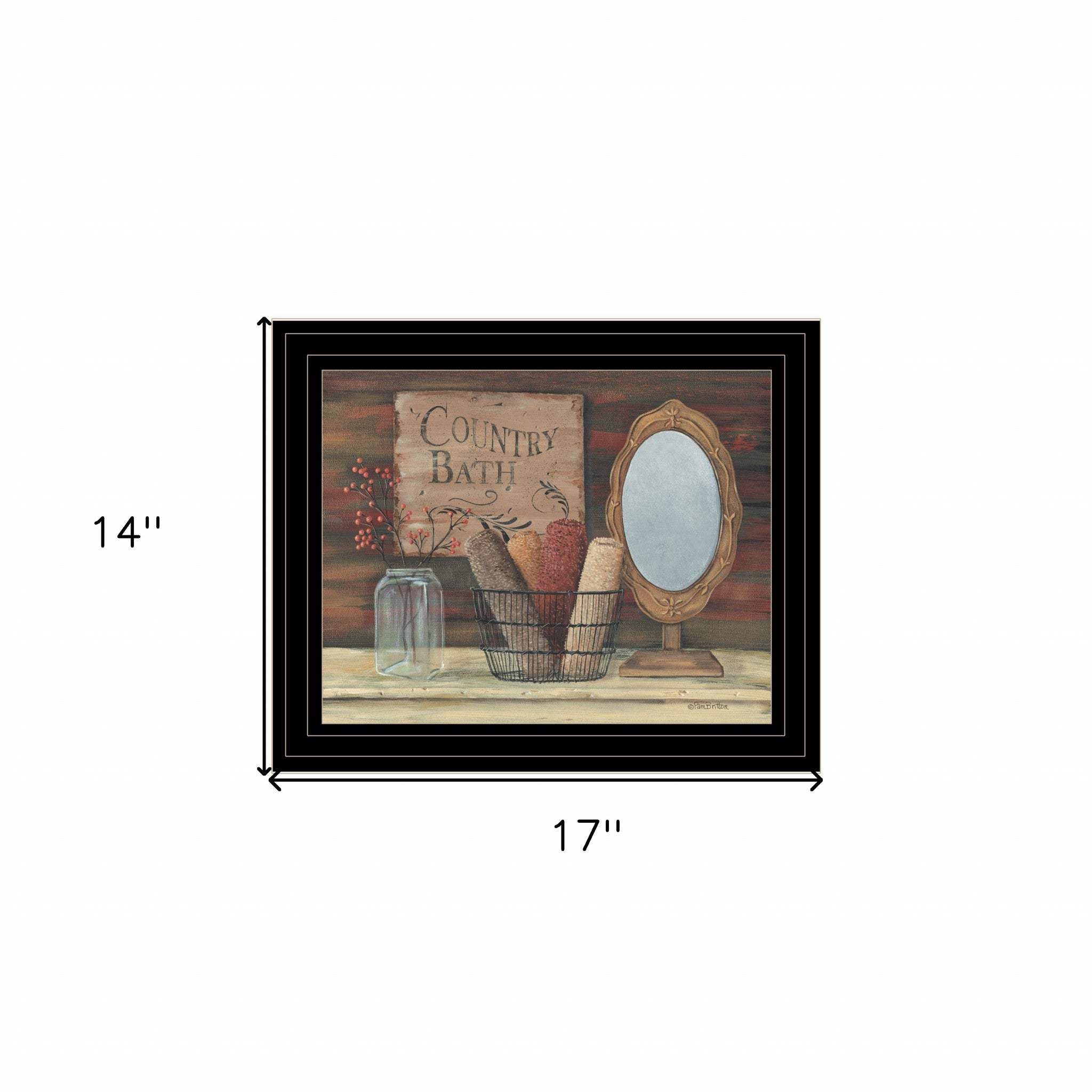 Country Bath 5 Black Framed Print Bathroom Wall Art - Homeroots - Flyclothing LLC