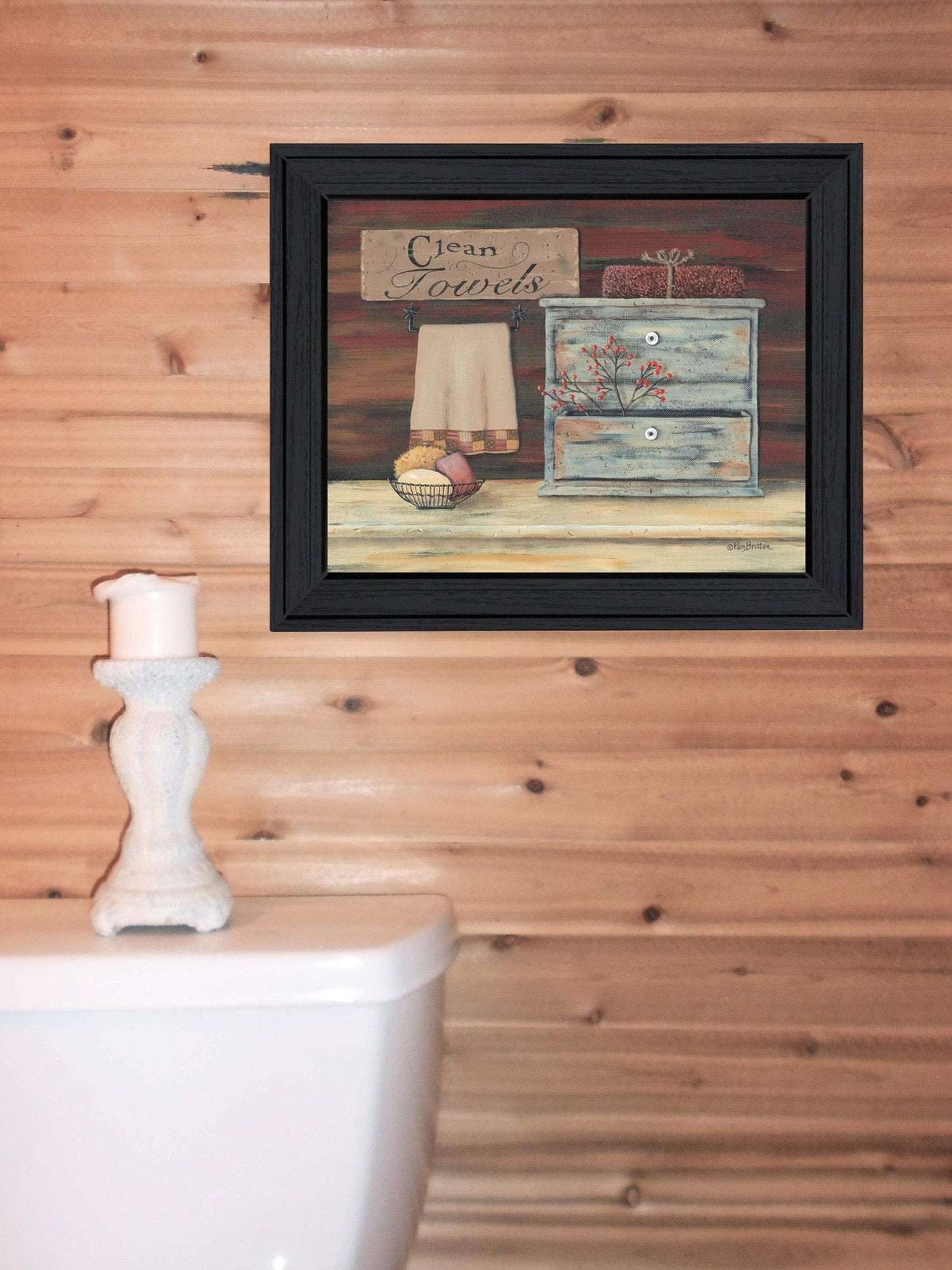 Clean Towels 1 Black Framed Print Bathroom Wall Art - Homeroots - Flyclothing LLC